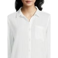 thumbnail image 4 of Time and Tru Women's Oversized Button Front Shirt, Sizes XS-XXXL, 4 of 5