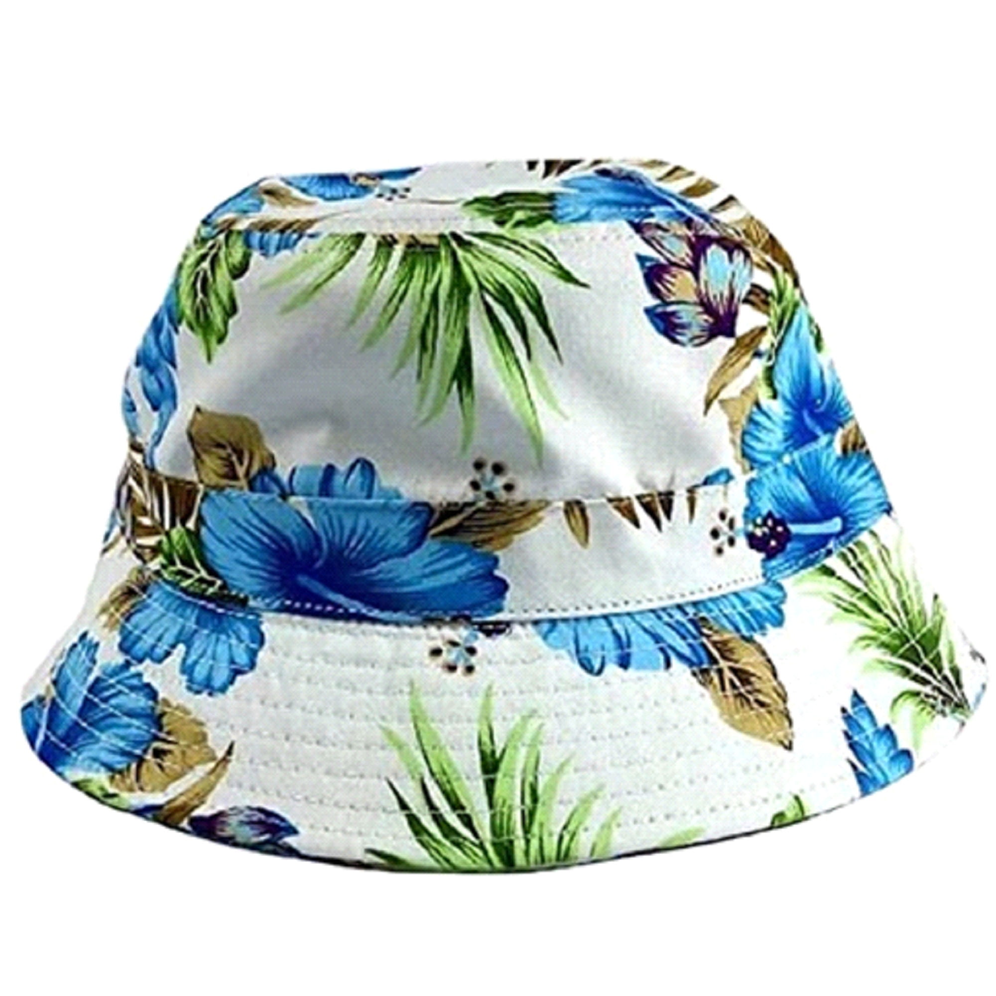Fashion Adult Women's Bucket Hat (Hawaiian Hibiscus Blue)