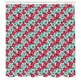 thumbnail image 3 of Ambesonne Floral Shower Curtain, Spring Nature Retro Sixties, 69"Wx84"L, Dark Coral Blue, 3 of 5