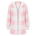 thumbnail image 5 of QASIEATN Fall Coats for Graceful Ladies Fashion, Winter Coats Warm Plush Hooded Jackets Up Button Cardigan Trendy Plaid Fuzzy Outerwear, Womens Winter Tops, 5 of 9