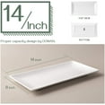 DOWAN 14" Serving Platter, Large Rectangle Serving Plates, White Rectangular Platter Oven Safe