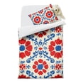 thumbnail image 2 of Red and Blue Pioneer Flower Modern Art Geometric Duvet Cover and Pillowcase Set for Single Bedding, Bedroom Accessories for Kids Teens, 2 of 5