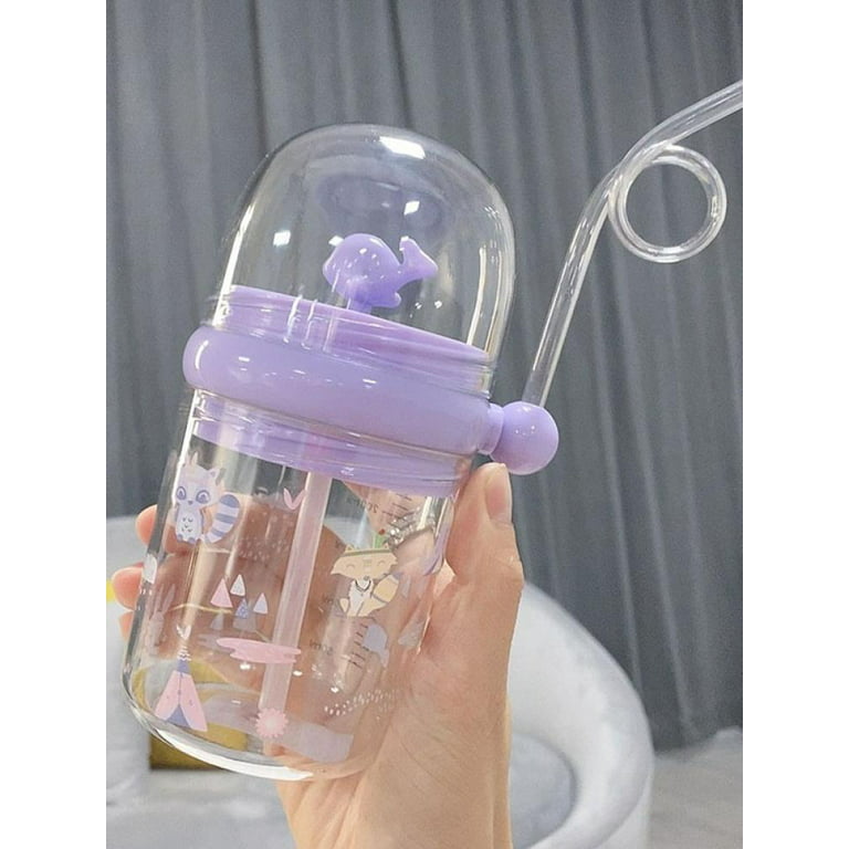 Children's Sippy Cup with A Pop Top Plastic Water Bottle with