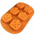 thumbnail image 1 of Molde De Silicona Para Halloween De 6 Cavidades, Molde De Calabaza, Herramienta Para Hornear Para Pudines, Dulces, Chocolates Speravity HA037606-00, 1 of 6