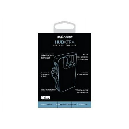 myCharge - HUBXTRA 4400 mAh Portable Charger for Most Lightning-Equipped Apple® Devices - Gray