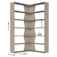 thumbnail image 2 of Homfa 6-Tier Corner Bookcase, L-Shaped Bookshelf with Baffle, Storage Display Rack for Office Living Room, Gray, 2 of 7