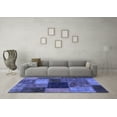 thumbnail image 3 of Ahgly Company Indoor Round Abstract Blue Modern Area Rugs, 7' Round, 3 of 4