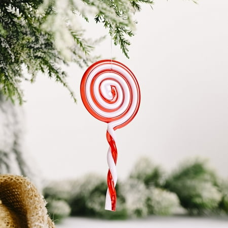 

Tiitstoy Christmas Decorations Creative Red and White Candy Pendant Lollipop Pendant B