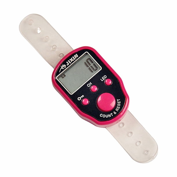 Wosthever Contador de de tejer de mano, exquisito para entusiastas del tejido, anillo de dedo, práctico Mini temporizador Electrodomésticos Rosa roja