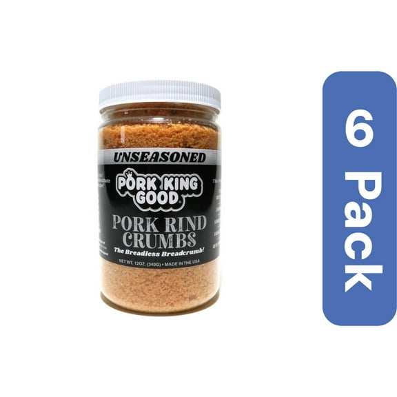 Pork King Good Unseasoned Pork Rind Crumbs 12 oz (Pack of 6)