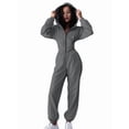 thumbnail image 2 of Women 2 Piece Outfits Zip Up Crop Hoodies SweatPants Lounge Matching Sweat Set Winter Trendy Clothes Grey L, 2 of 9