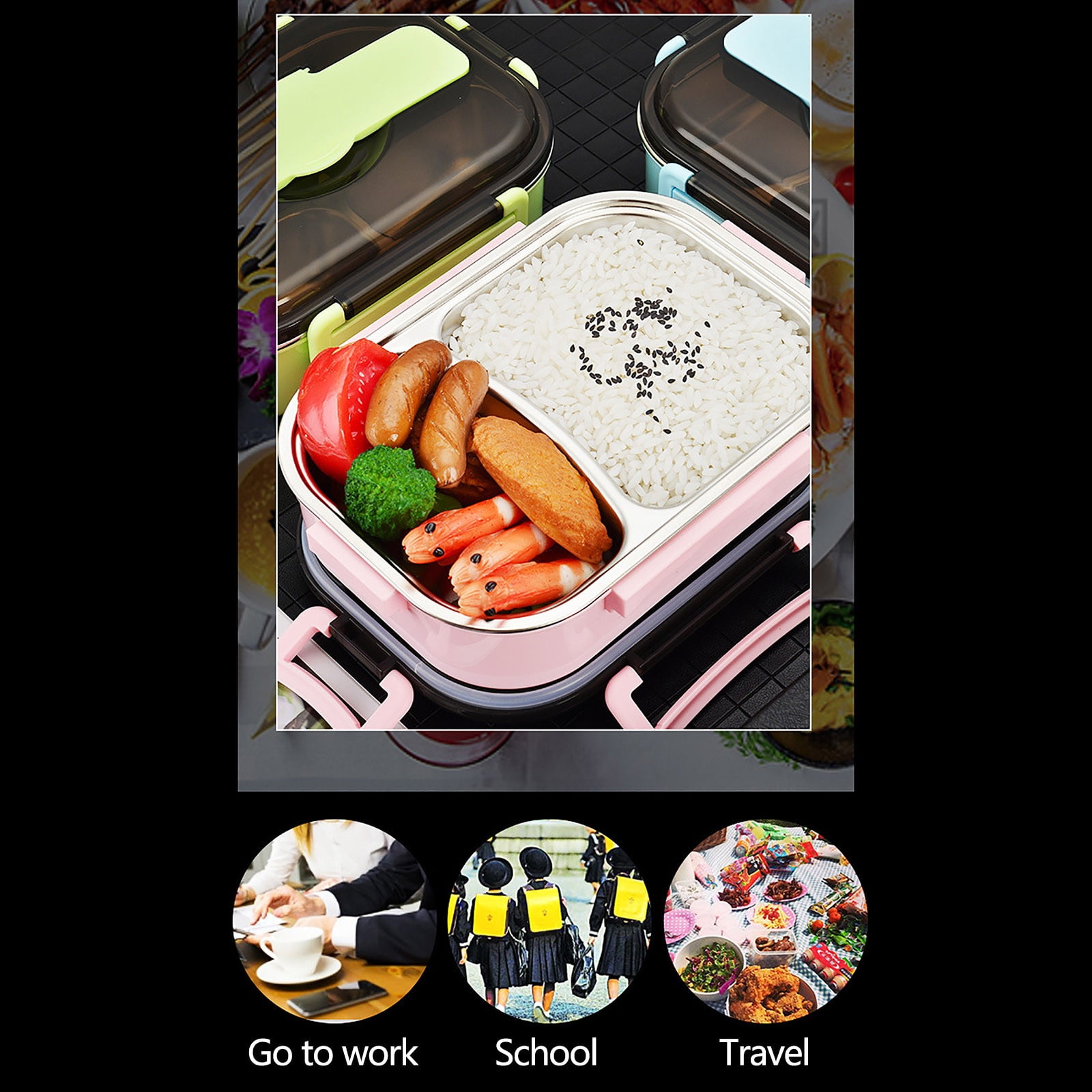 Clearance! Bento Box & Adults | RuWeoMaa 304 Stainless Steel Insulated Lunch Box with Removable Compartments, Leak-Proof Snack Containers for Travel & Meal Prep
