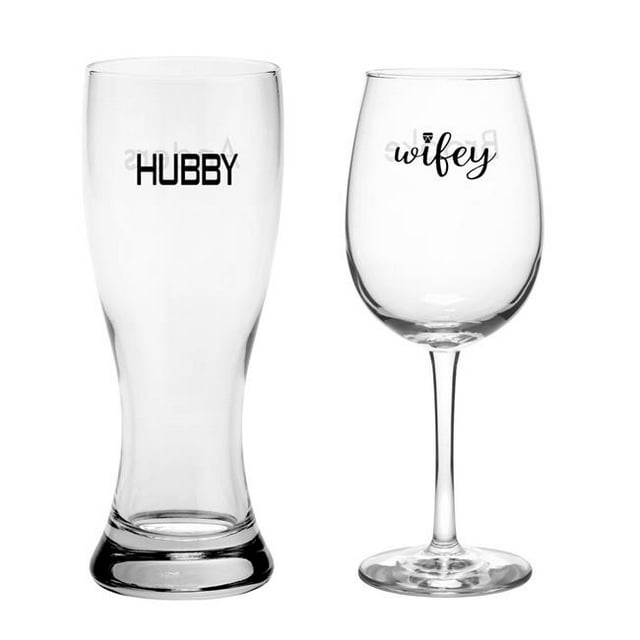 Hortense B. Hewitt 21576 Ensemble de Verre de Mari de Femme - Blanc - Pack de 2