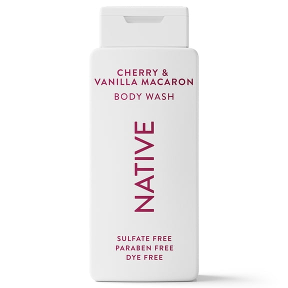 Native Body Wash, Cherry & Vanilla Macaron, Sulfate Free, for Women & Men, 18 fl oz