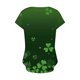 thumbnail image 5 of Fiudx Ropa de Mujer Top de Primavera/Verano de Manga Corta Informal con Cuello En V Estampado Del Día de San Patricio para Mujer, 5 of 5