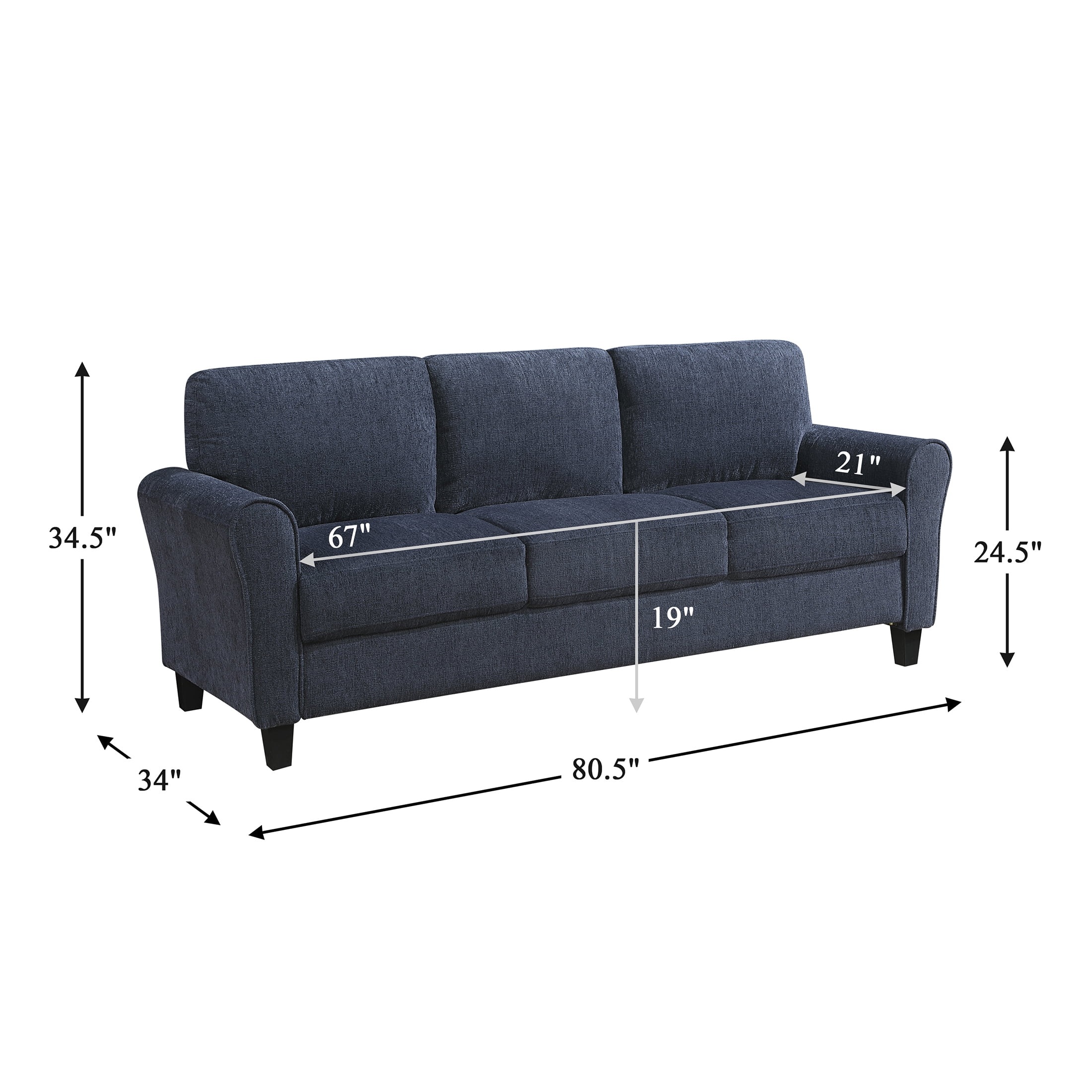 OakvillePark Sevoria Chenille Sofa, Blue