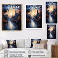 thumbnail image 4 of Designart "Blue Canal Surreal Waterways Painting II" Cityscapes Floater Framed Canvas Art Print, 4 of 7