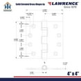 thumbnail image 4 of Embassy 4.5” x 4.5” Door Hinge Heavy Duty Hinges Polished Nickel Finish with Urn Finials, 4 of 9