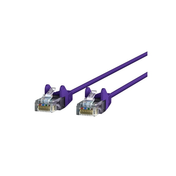 Belkin Slim - Patch cable - RJ-45 (M) to RJ-45 (M) - 3 ft - UTP - CAT 6 - molded, snagless - purple