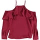 thumbnail image 2 of bar III Blusa tejida con hombros descubiertos para mujer, rosa, mediana, 2 of 2