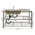 thumbnail image 2 of Aiqidi Commercial Stainless Steel Sink Double Bowl Freestanding Restaurant Kitchen Prep & Utility Sink Basin with Faucet+Drainpipe, 2 of 12