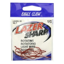 Lazer Sharp L022RGH-1/0 Aberdeen Hook, Red, Size 1/0