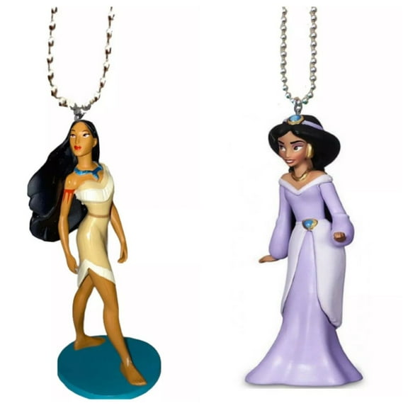 Princess Pocahontas & Purple Jasmine PVC Keychain Dangler Ornament Figure Charm