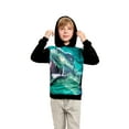 thumbnail image 2 of POPTEM Toddler Boys Dinosaur Hoodies 3D Print Long Sleeve Outdoor Hooded Sweatshirt Tops Black 4T, 2 of 7