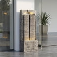 thumbnail image 5 of Morufur 39“ Outdoor Water Fountain with Pump, Modern Cascading Freestanding Wall Fountain with Warm LED Lights for Patio Porch Law, Gray, 5 of 8