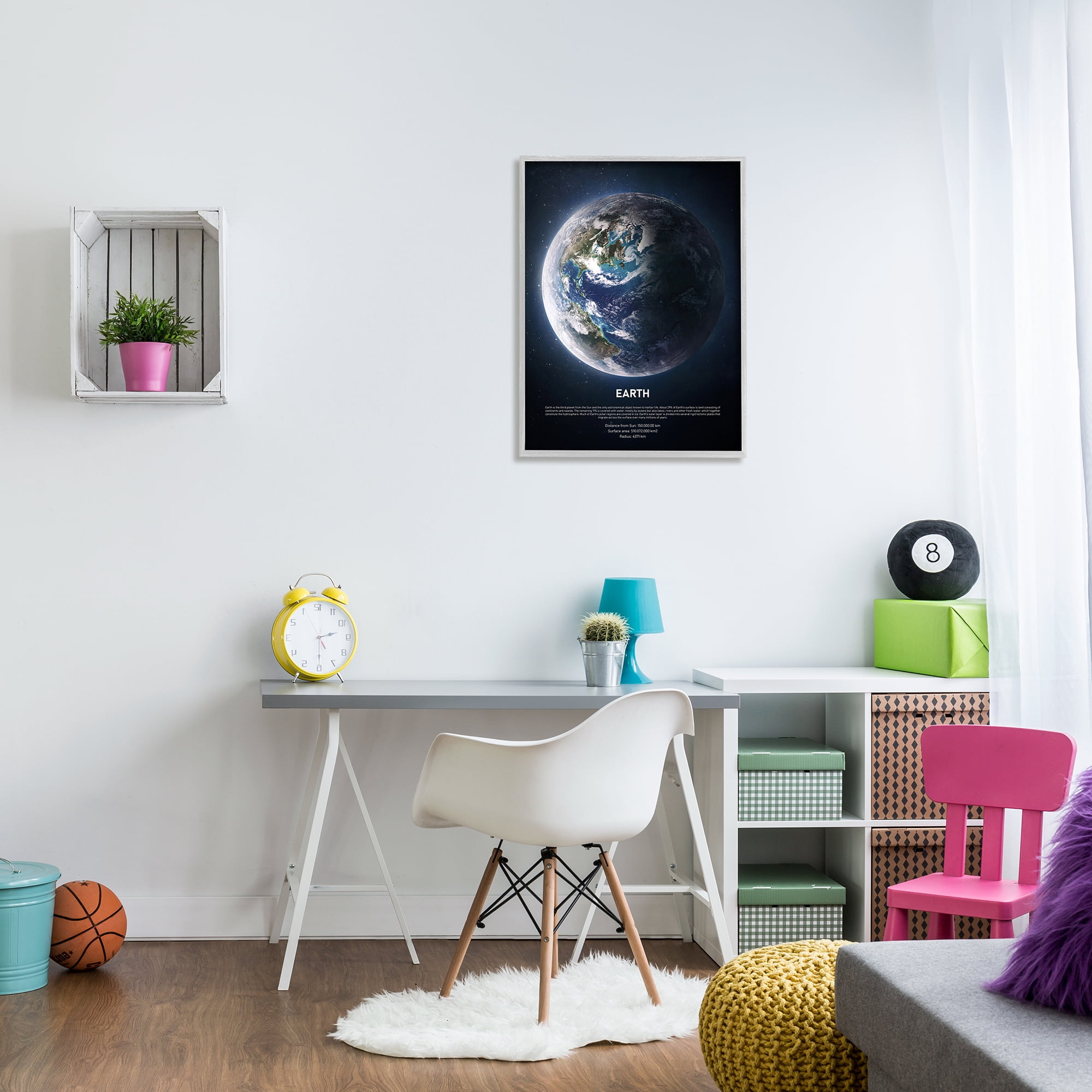 Stupell Industries Planet Earth Infographic Milk Way Outer Space Facts, 24 x 30, Designed by Design Fabrikken