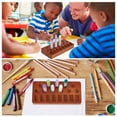 thumbnail image 6 of 1pc Wood Holder for Crayon Rectangle 79x170x20mm Inner Diameter: 14.5mm, 6 of 6