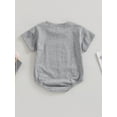 thumbnail image 4 of Bagilaanoe Newborn Baby Girl Boy Rompers Letters Print Short Sleeve Bodysuits 6M 12M 18M 24M Infant Casual One Piece Short Jumpsuit, 4 of 9