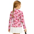 thumbnail image 2 of Psesaysky Pink Axolotl Strawberry Print Girls Long Sleeve Athletic Shirts 1/4 Zipper Kids Quick Dry Lightweight Yoga Tops for Sports Cheer Basic Tees Activewear 12-13 Years, 2 of 6