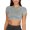 Grey, variant on Bras for Women,Round Neck Short Sleeve Sport Bra Washed Solid Color Frosted Back Vest for Yoga and Fitness,Sports Bras for Women,Grey,M