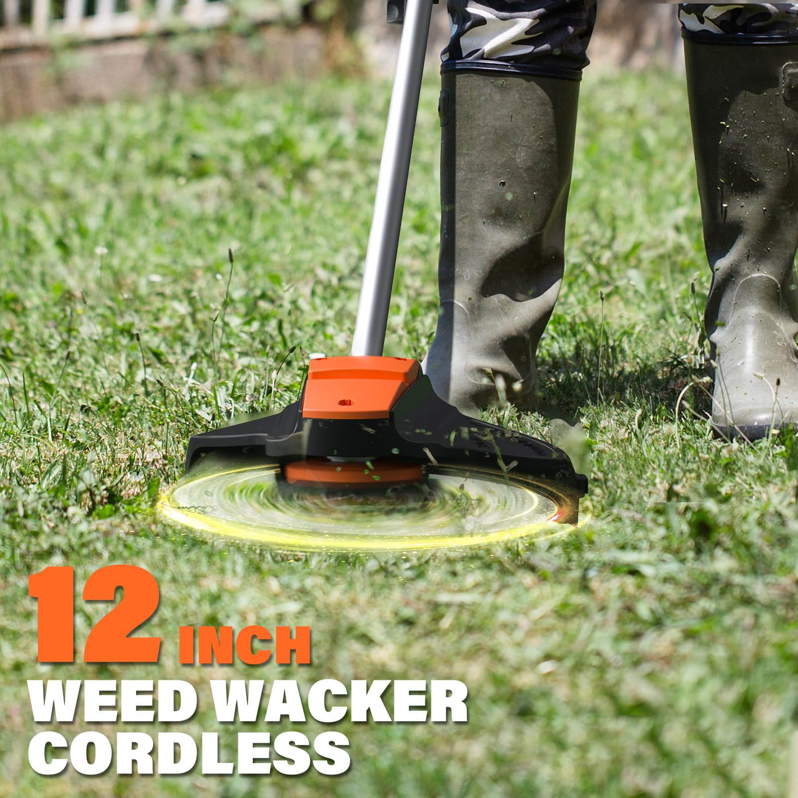 MAXLANDER 40V Cordless Weed Wacker, 4-in-1 Lawn Tool with Hedge Trimmer, 8-inch Pole Saw & Brush Cutter, 2×20V 4Ah Batteries & Charger Included