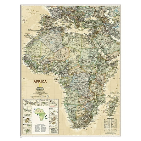 National Geographic Reference Map National Geographic Africa Wall Map - Executive - Laminated (24 X 30.75 In), (Paperback)