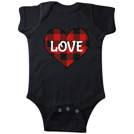 

Inktastic Valentine Buffalo Plaid Love Gift Baby Boy or Baby Girl Bodysuit