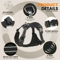 thumbnail image 3 of Jewyow No Pull Dog Harness - Reflective Adjustable Pet Vest for Small to Large Dogs, Soft Padded with Handle & Breathable Mesh,Black, XL, 3 of 9