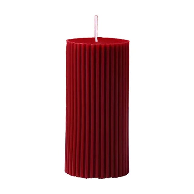 Bamboohart Bougies Parfumées Vintage Rouges de Noël - Bougies en Cire de Soja en Colonne et Cône pour Décoration de Table de Fête Fenêtre Cheminée Souvenirs de Noël Rétro Rouges Sûrs et Écologiques