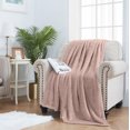 thumbnail image 5 of Elle Decor Solid Plush Oversized Throw Blanket - Silky Soft and Cozy Flannel Fleece, for Bed and Couch - Rose Smoke - Size 60" x 70", 5 of 6