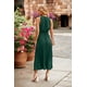 thumbnail image 5 of Vestido PRETTYGARDEN Midi Verde XL sin Mangas con Cuello en V y Puntitos Suizos, 5 of 8