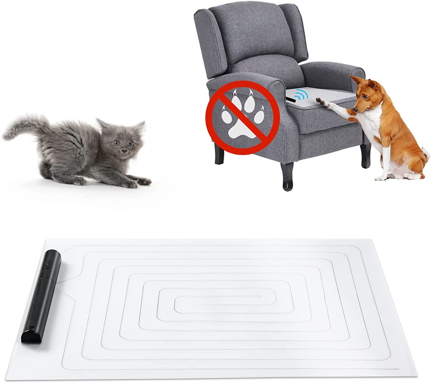 iPetDog Indoor Electronic Pets Training Mat for Dogs and Cats Pet Stay Away Mat Pet Shock Mat Pet 6012,4820,3016 inches Transparent PVC 6012 inches 