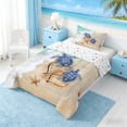 thumbnail image 2 of Manfei Beach Sea Turtle Twin Comforter Sets for Kids Boys and Girls, Romantic Coastal Print Bedding Set, Stars Reversible 2pcs, 1 Comforter and 1 Pillowcase, 2 of 6