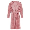 thumbnail image 4 of WTXUE Night Gown And Robe Sets Cotton Nightgowns Hooded Fleece Bathrobe Lightweight Soft Plush Long Sleepwear Fleece Hooded Bathrobe Plush Long Warm Robe Long Nightgowns Night Gown Soft Comfy Pink L, 4 of 8