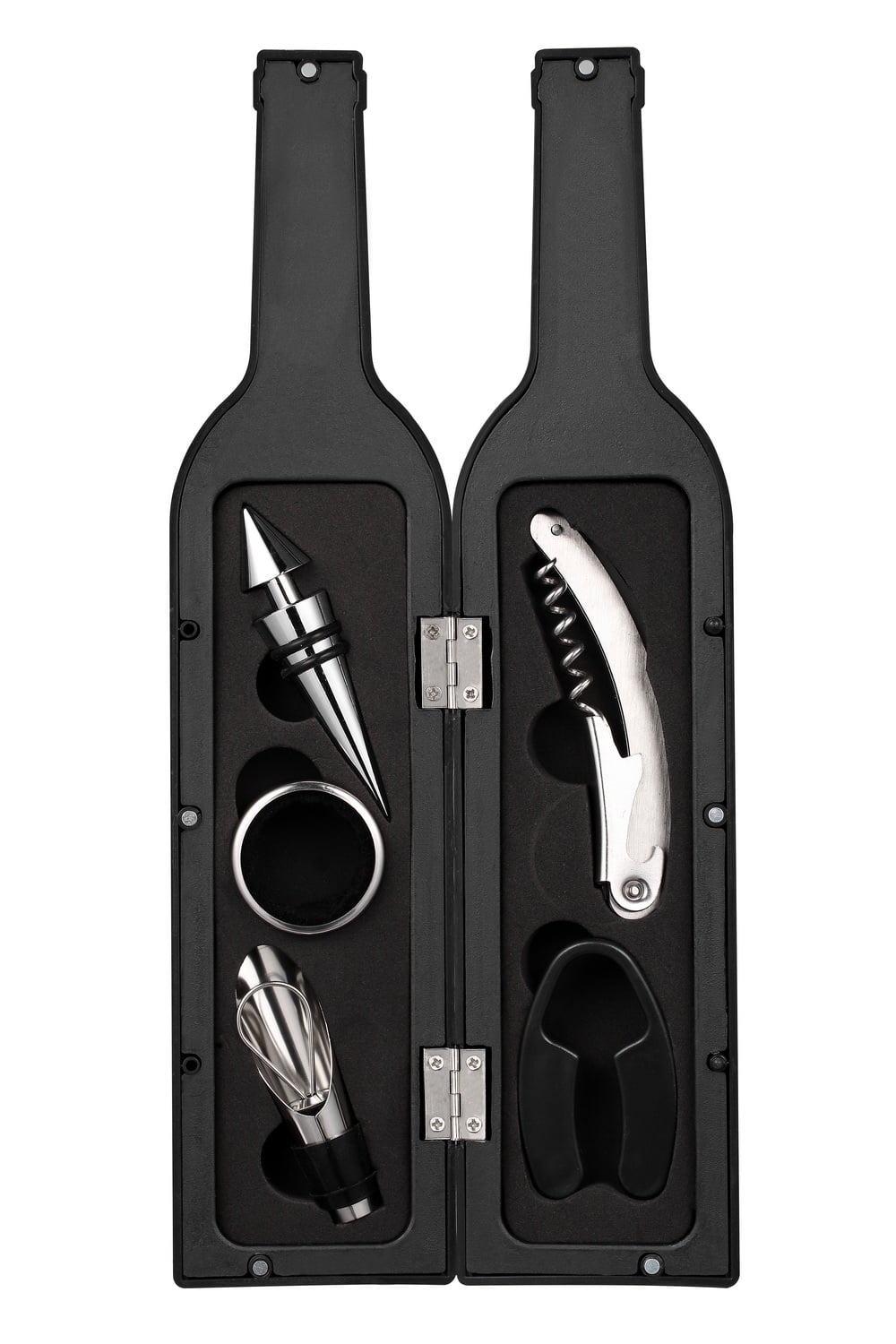 5 Pcs Set Deluxe Wine Bottle Opener Accessories Gift Set Wine Bottle Opener Wine Stopper Wine Drip Ring Wine Foil Cutter And Wine Pourer Walmart Com Walmart Com