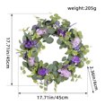 thumbnail image 3 of Mothers Day Gifts Chmadoxn Mothers Day Gifts for Mom Mother's Day Decorations Spring Wreath Small And Green Leaves Purple Flowers Door Hanging Wreath Mothers Day Decorations, 3 of 9