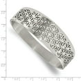 thumbnail image 2 of Stainless Steel Polished Flower Cut-out Hinged Bangle; for Adults and Teens; for Women and Men, 2 of 2