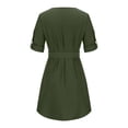 thumbnail image 4 of FAIWAD Robe Chemise à Col en V pour Femme, Manches Courtes, Boutonnée, Robe Tunique d'Été Décontractée, Mini-Robe avec Ceinture, 4 of 5