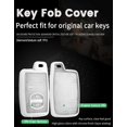thumbnail image 2 of Key Fob Cover Compatible with Toyota RAV4 Prius 4Runner Camry Avalon Corolla Highlander Venza 2007-2019 3 Button Keychain Case Holder Protector,Keychain-A-silver, 2 of 8