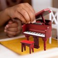 thumbnail image 1 of Phenofice piano model Mini Piano Red Wood Decorative 1Set for Home Decor, 1 of 8